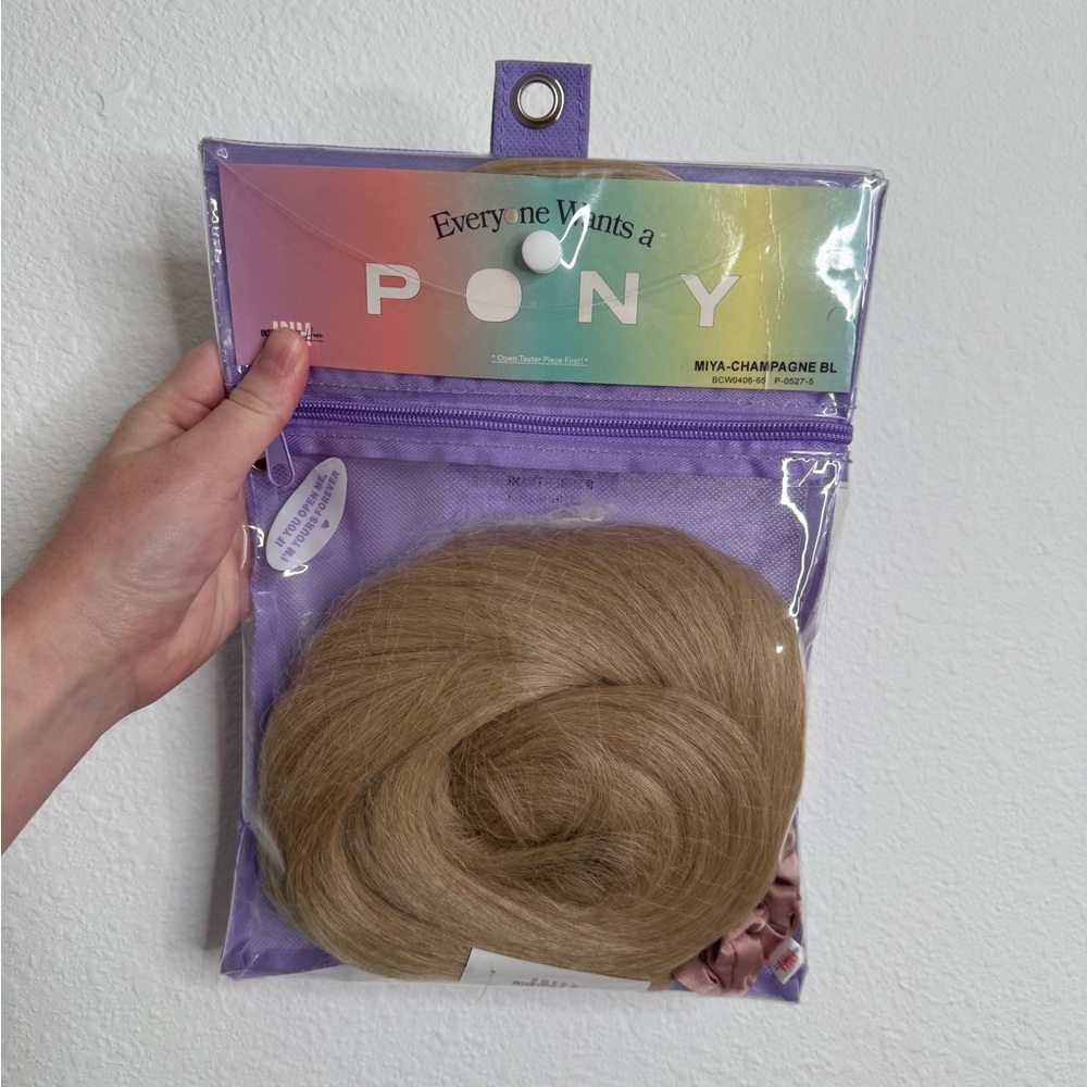 INH Hair (insert name here) champagne blonde miya ponytail